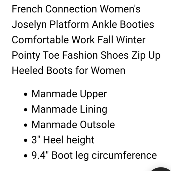 NEW! FRENCH CONNECTION Black Joselyn Ankle Boots Booties 11. - Picture 9 of 9